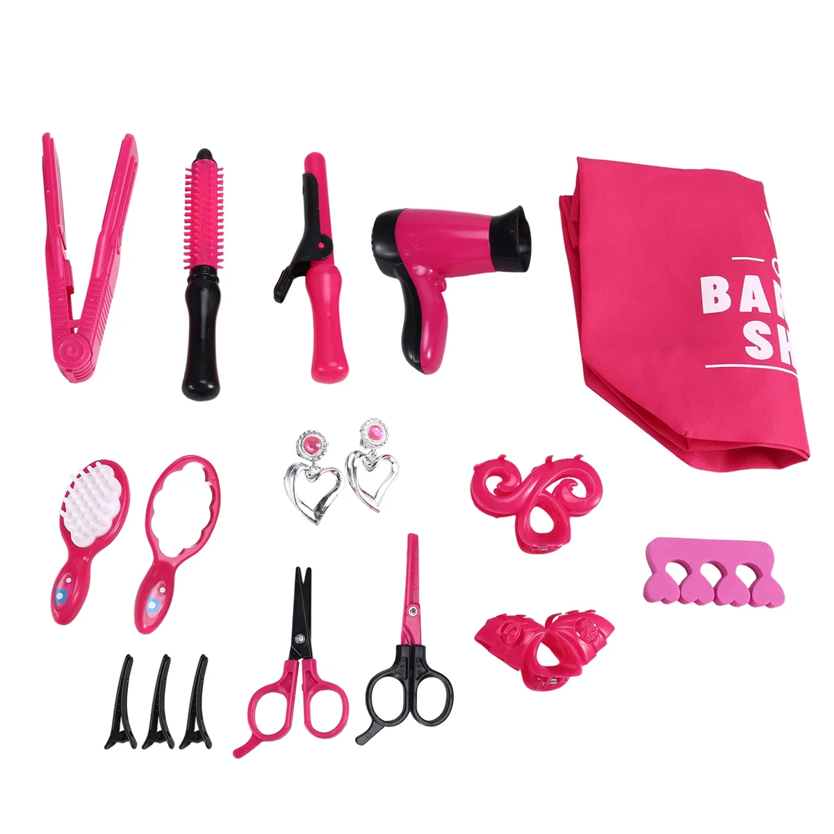 Kids Toys Pretend Play Hairdressing Hair Simulation Game Children Hair Styling Tools Blow Dryer Curler Makeup Kit