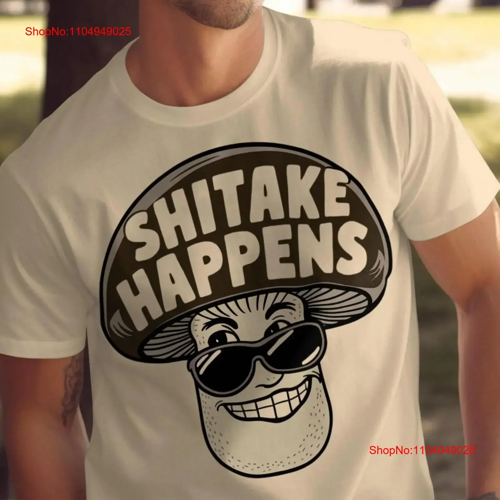 Camiseta divertida con forma de seta Shitake Happens, novedad, Humor, fresco, informal, peculiar, Idea única, vintage, lavada, elegante