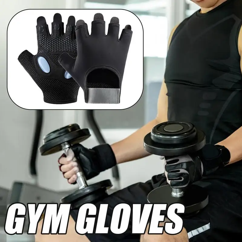 Weight Lifting Gloves For Men Half-Finger Breathable Gym Workout Gloves High Elastic Shock Absorption Fitness Gloves For Riding