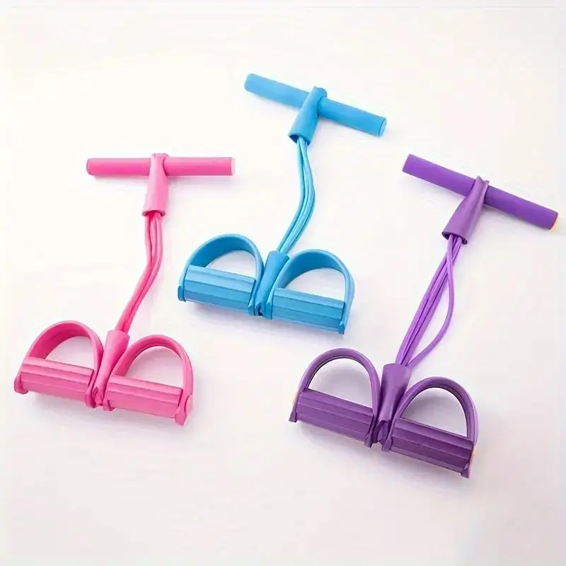 Pedal Puller 4-Tube Upgraded Sit Up Assist Fitness Equipment Stretching Strap Shoulder Back Stretching Rope