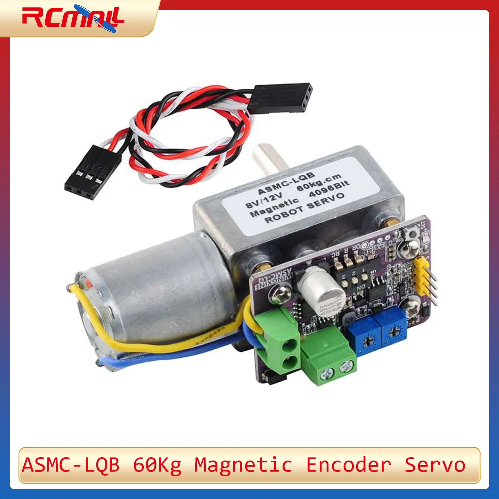 ASMC-LQB 60Kg 360 Degree Worm Gear Reduction Power-off Self-locking Magnetic Encoder Servo for Robotic Arm Valve Control