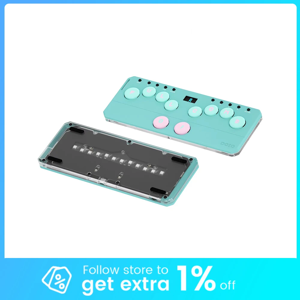 DOIO KBGM-M02 Mechanical Keyboard Ergonomic Design Aluminum Alloy Material RGB Keyboard PBT Keycaps OLED Pc Accessories Gifts