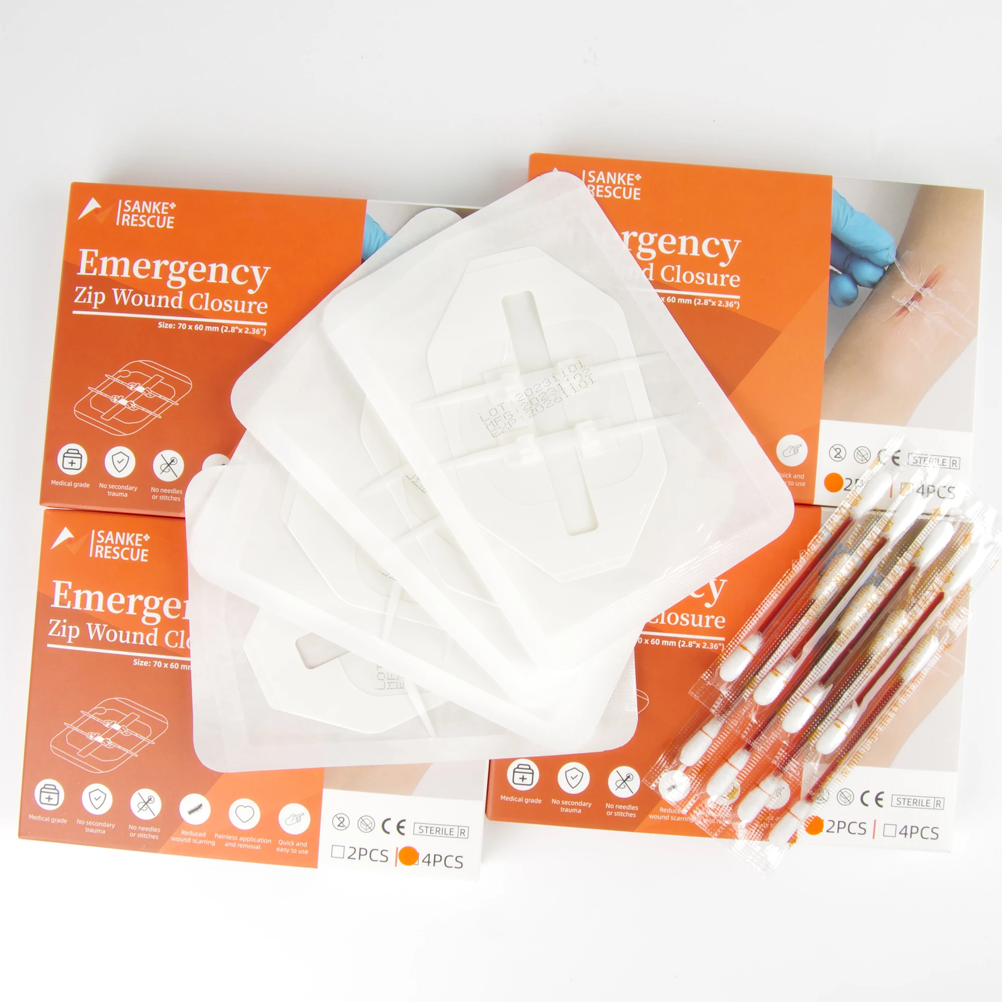 Zipper Painless Wound Closure Device Suture-free Wound Dressing Closure Strips First Aid Kit Emergency Laceration Closures Band