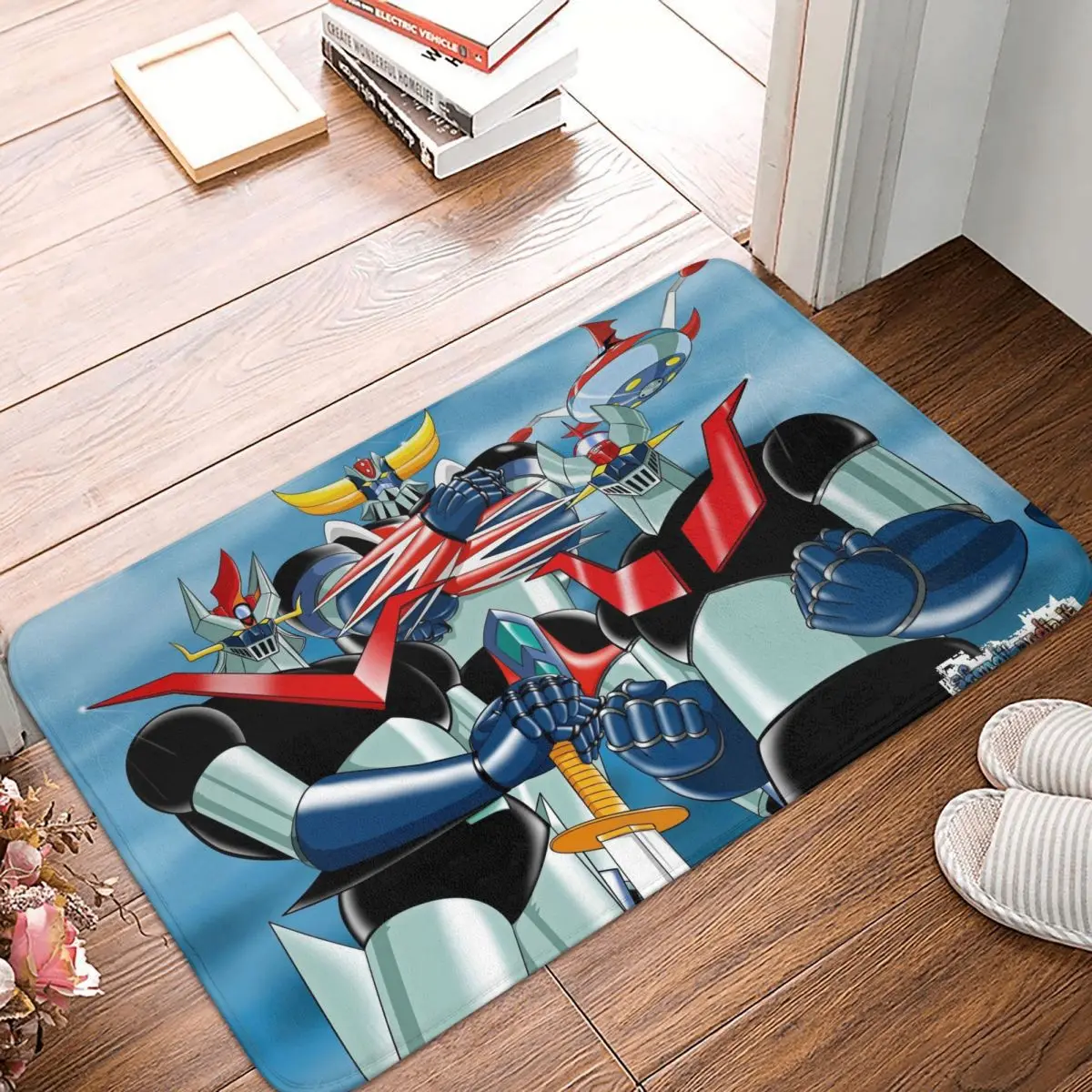 UFO Robot Grendizer Bath Non-Slip Carpet Robot Team Bedroom Mat Entrance Door Doormat Home Decor Rug