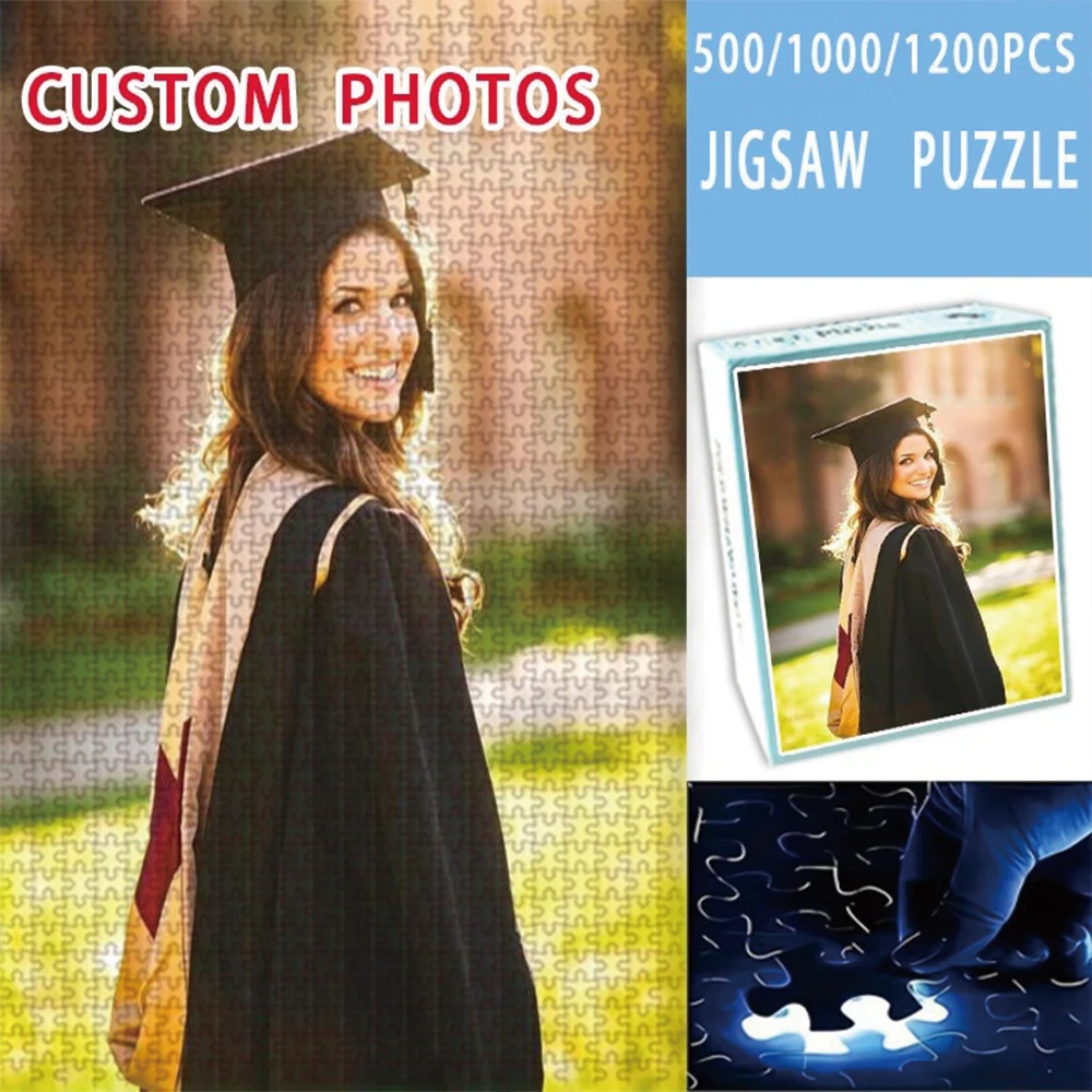 35/300/500/1000pcs Personalized Custom Photo Puzzle Couple Photos Funny Adult Leisure Toys Gift