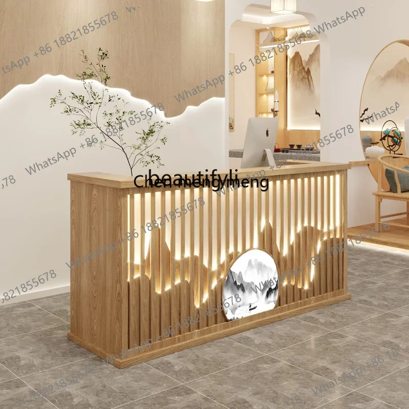 H134 New arrive Simple Chinese bar health center, Chinese medicine center checkout page reception desk New Chinese tea house cab