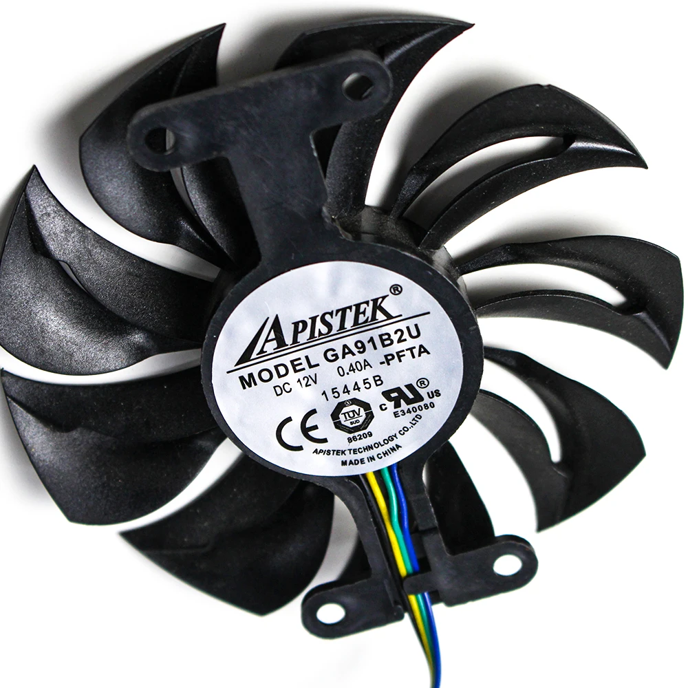 GA91B2U-PFTA 87MM Cooling Fan Replacement for PowerColor Red Devil RX470 RX480 RX580 Graphics Card Cooler 4pin+3pin