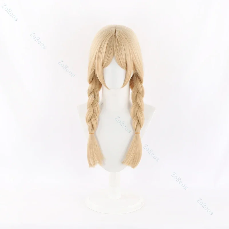 Anne Lester คอสเพลย์วิกผมเกม Identity V Anne Lester สีเหลือง Double Braid ผมสังเคราะห์ทนความร้อนฮาโลวีนเล่นบทบาท