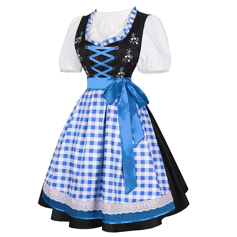 

Oktoberfest Female Adult Bavarian Traditional Beer Dress Germany Halloween Carnival Cosplay Costume