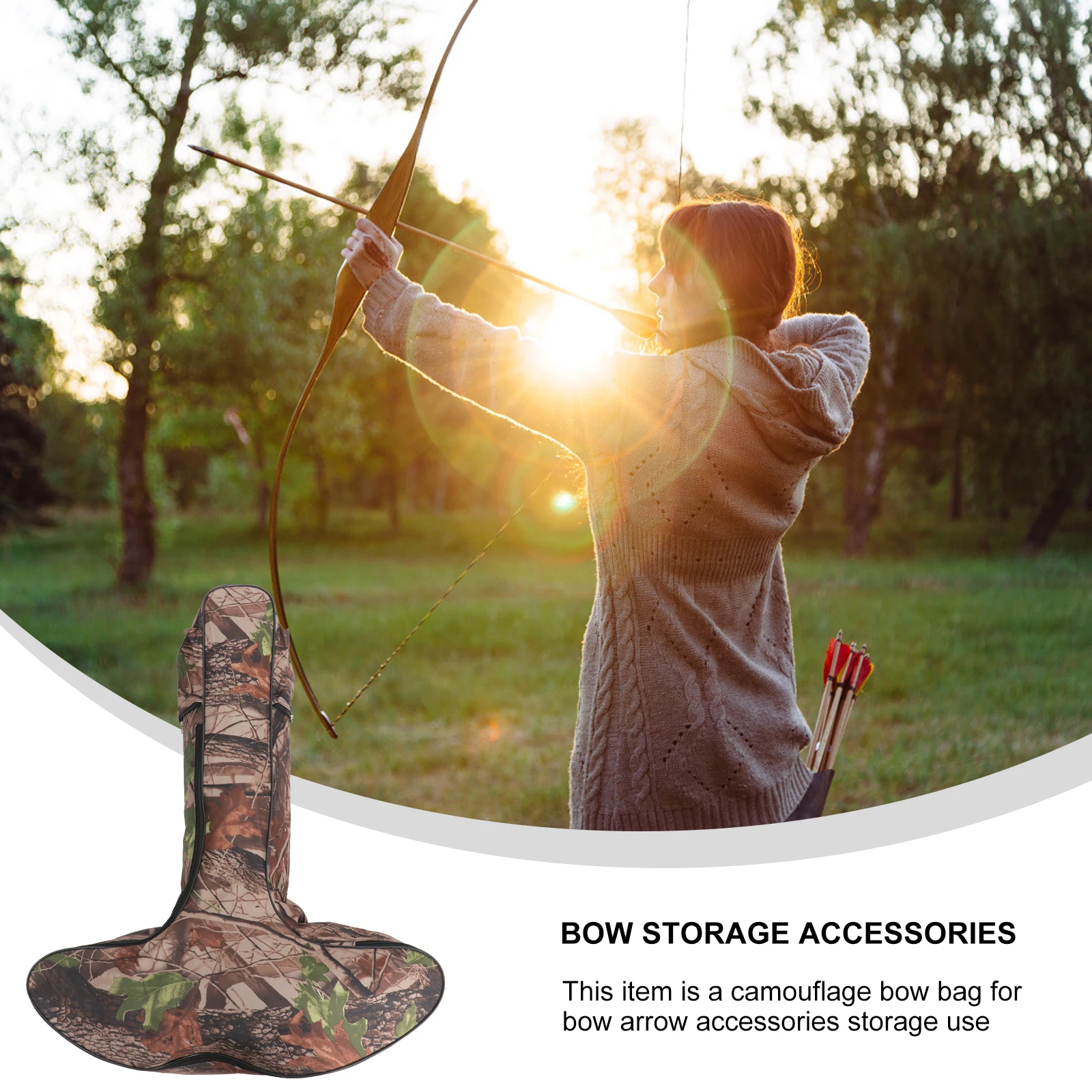 

Storage Bag Premium Soft Foldable Outdoor Archery Carry Bag T Shape Bow Arrow Container Double Zipper