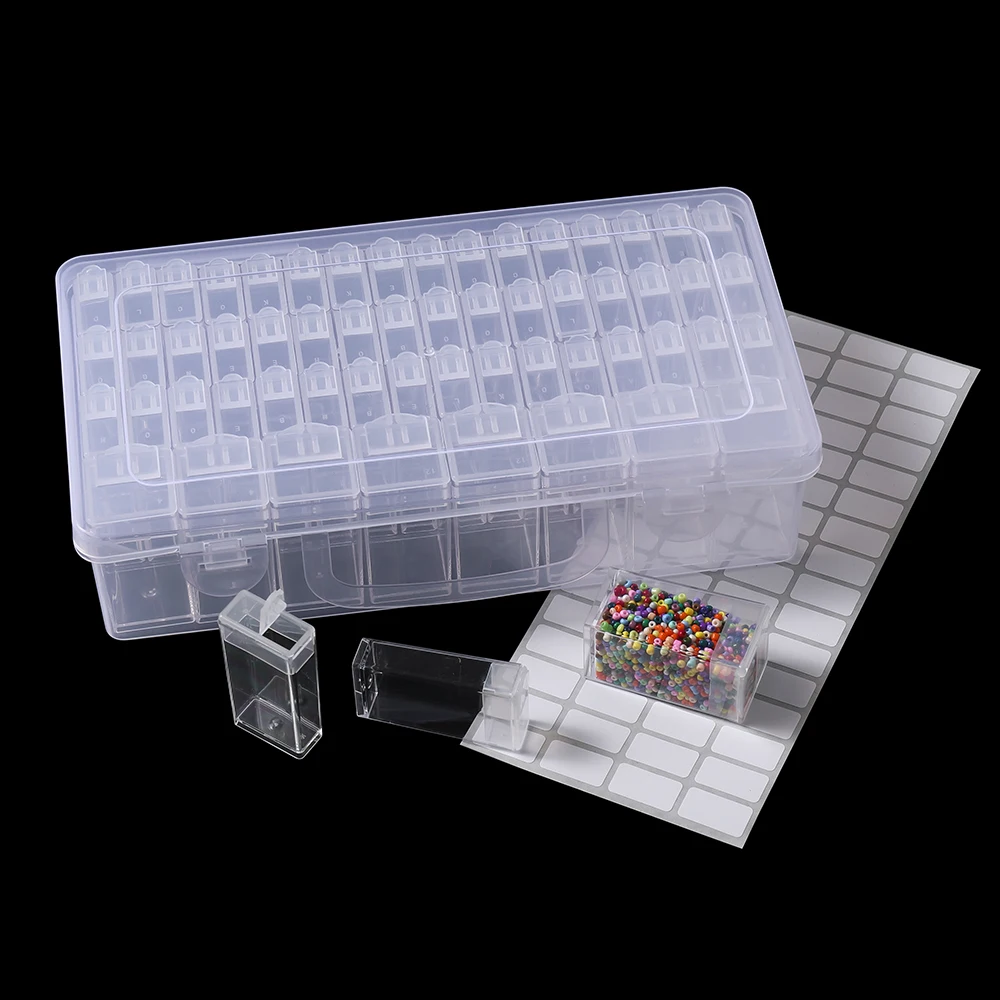 

Plastic Organizer Box Small Bead Organizer Cases Mini Clear Bead Storage Container Box with Hinged Lid for DIY Jewelry Supply