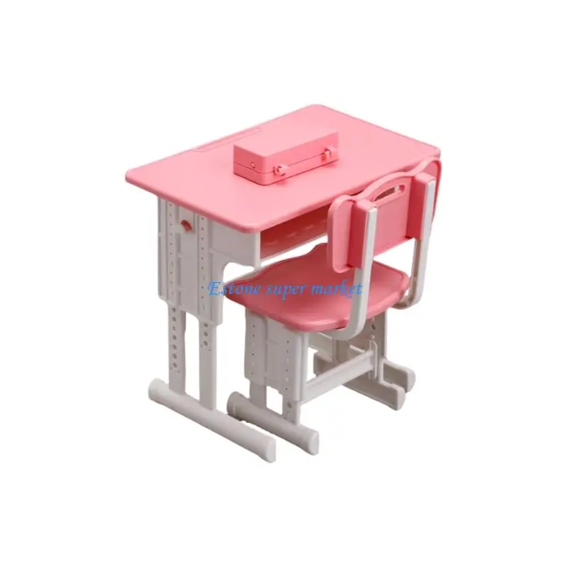 090B Detailed Study Desk Model 1/12 Scale Dollhouses Study Table With Together Design