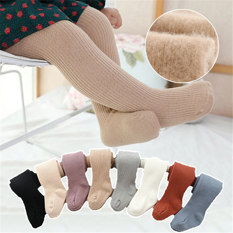 

0 To 6 Years Baby Tights Autumn Winter Solid Color Soft Knitted Warm Newborn Toddler Tight Boy Girl Pantyhose Kids Girls Clothes