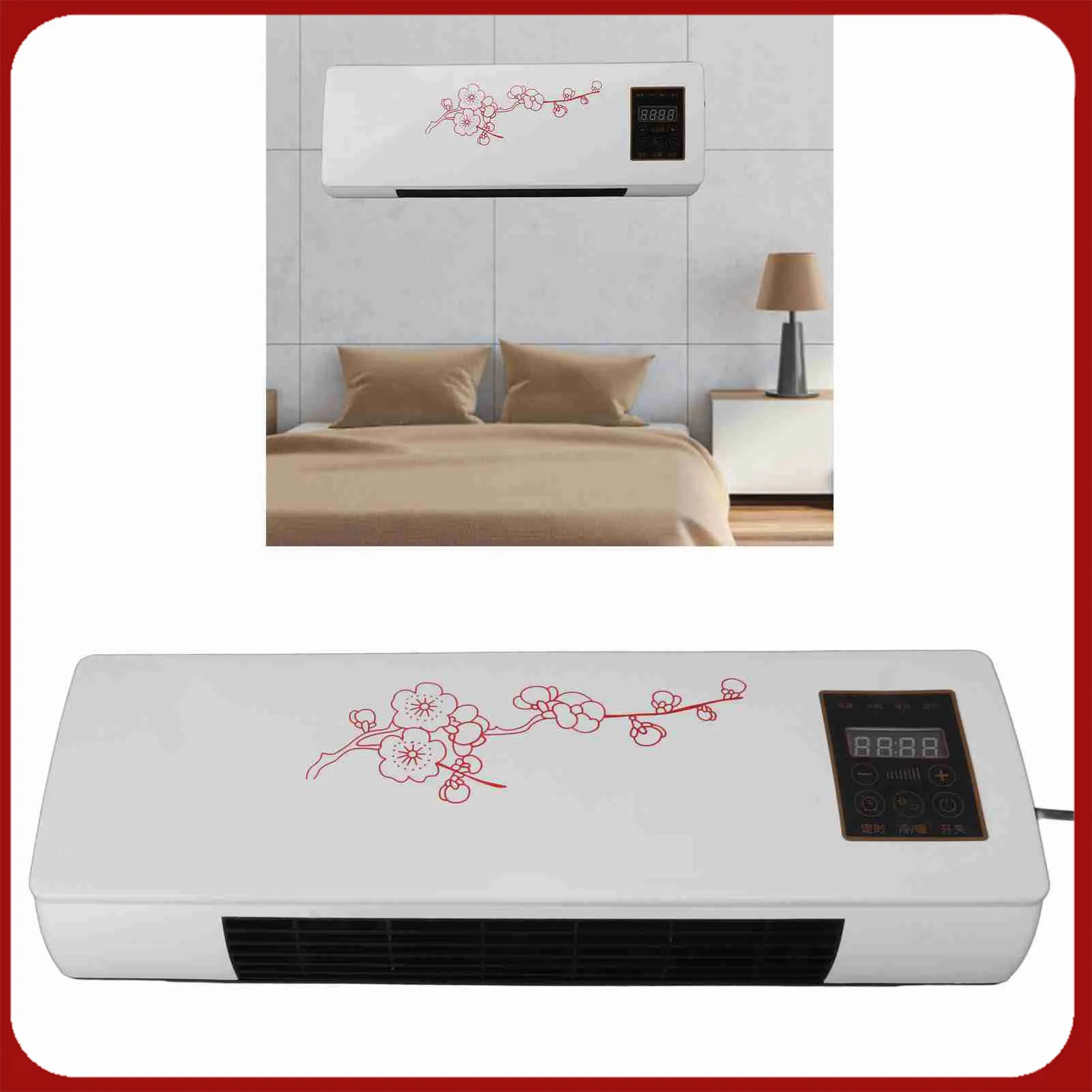 

Небольшой обогреватель, универсальный портативный малошумный настенный вентилятор с дистанционным управлением для ванной комнаты, спальни