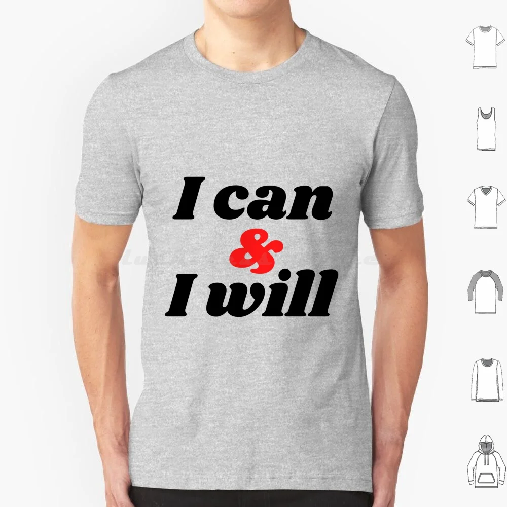 I Can T Shirt 6xl Cotton Cool Tee I Can Inspirational Motivation Quotes Colorful Sayings Actually I Can Can I Letters Rainbow