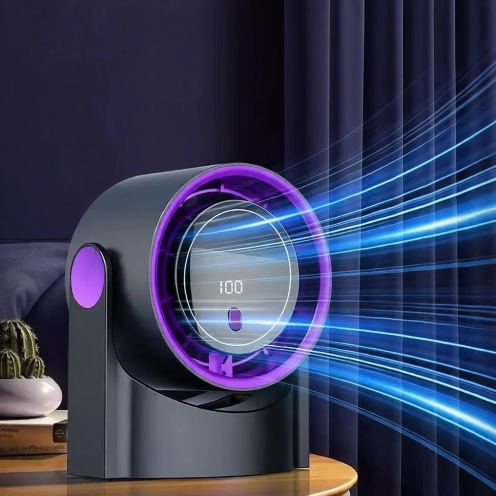 Rechargeable Desktop Fan USB Powered Cooling Mini Fan Silent 5 Speed Adjustable Wall Mounted Fan For Bedroom