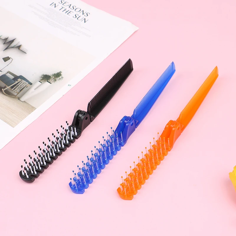 Plastic Travel Comb Massage Comb Portable Folding Comb Anti-Static Comb Women Personality Hairpin Styling Tool