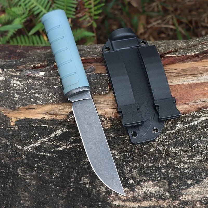 Cuchillo de hoja fija de alta dureza para senderismo y montañismo, hoja 8Cr13Mov, mango de nailon, herramienta para acampar al aire libre, regalo navideño