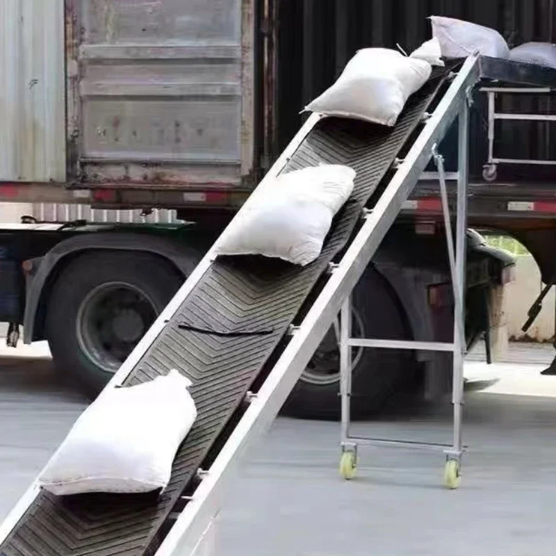 Ladder conveyor belt Mobile small multi-purpose loading and unloading line Climbing folding anti-skid belt
