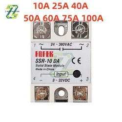 SSR-25DA SSR-40DA SSR-40AA SSR-40DD SSR 10A 25A 40A 60A 80A 100A DD DA AA Solid State Relay Module for PID Temperature Control