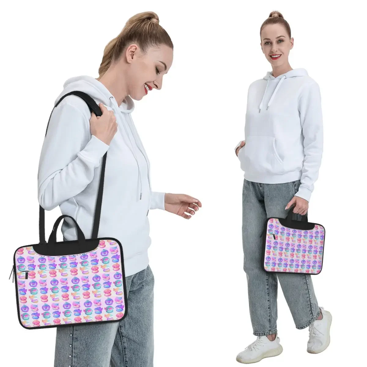 Sea Macaron Crossbody Laptop Bag Case Computer Bag Resistant Protective Notebook Pouch for Macbook Pro Lenovo