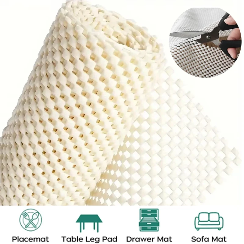 

Thick PVC Anti Slip Pad Multi Purpose Shelf Drawer Liner Kitchen Cabinet Mat Cuttable Rug Grip Underlay for Car Floors Furniture