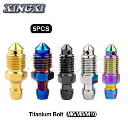 Xingxi 5Pcs Titanium Bolt M6 M8 M10 Pitch 1.0mm /1.25mm for Motorcycle Brake Caliper Oil Drain Deflation Screws