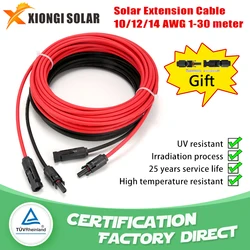 XIONGISOLAR DC PV Cable Solar Connector Male and Female 1000V30A Panel Connectors for PVMC With 2.5/4/6mm2 1Pair Have 4 Joint