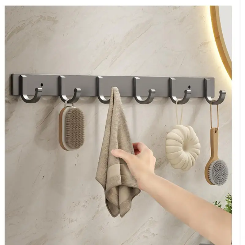 Strong Adhesive Metal Wall Hooks No-Drill Heavy Duty Load-Bearing Hangers Kitchen Bathroom Clothes Towel Organization Hooks