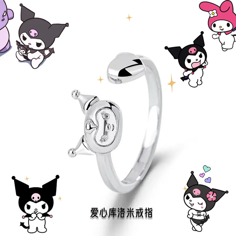 Sanrio Hello Kitty Ring Kuromi Mymelody Couple Rings Engagement Rings for Women Hello Kitty Cute Wedding Jewelry Halloween Gift