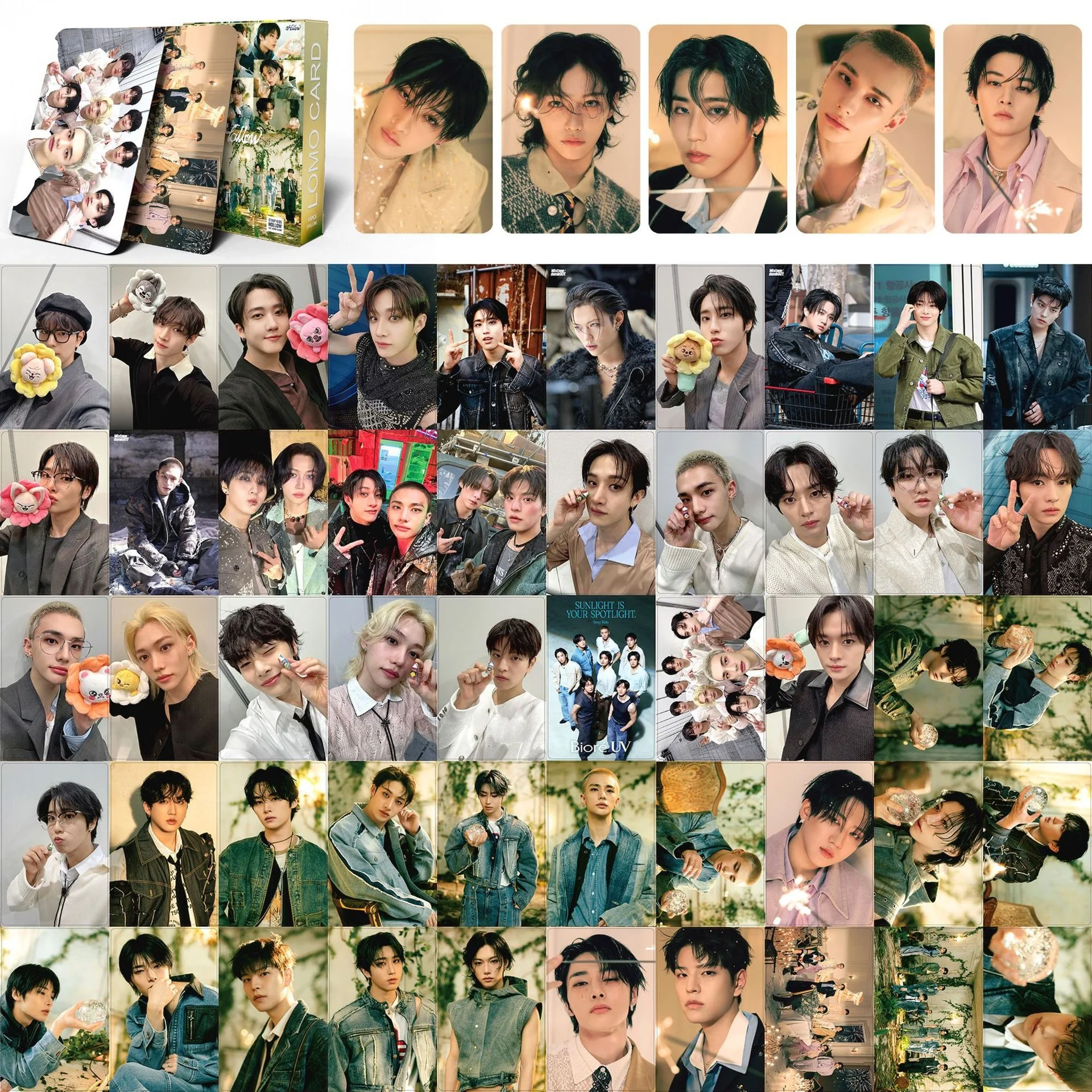 

55 SKZOO men's group star cards of the same style, cute SKZOO peripheral men's group small cards gifts