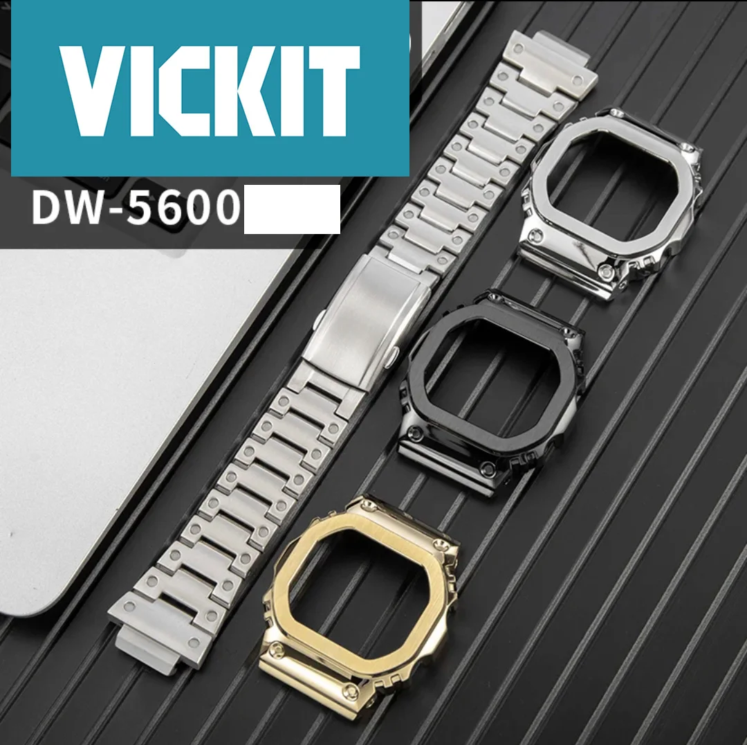 Stylish DW5600 Customized Stainless Steel Watch Case and Strap Modification Accessory