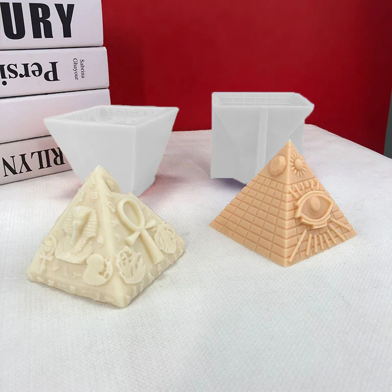 Diy Candle Pyramid Silicone Mold Epoxy Decoration Handmade Finish Creative Aromatherapy Gypsum Handmade Soap Abrasive Tool