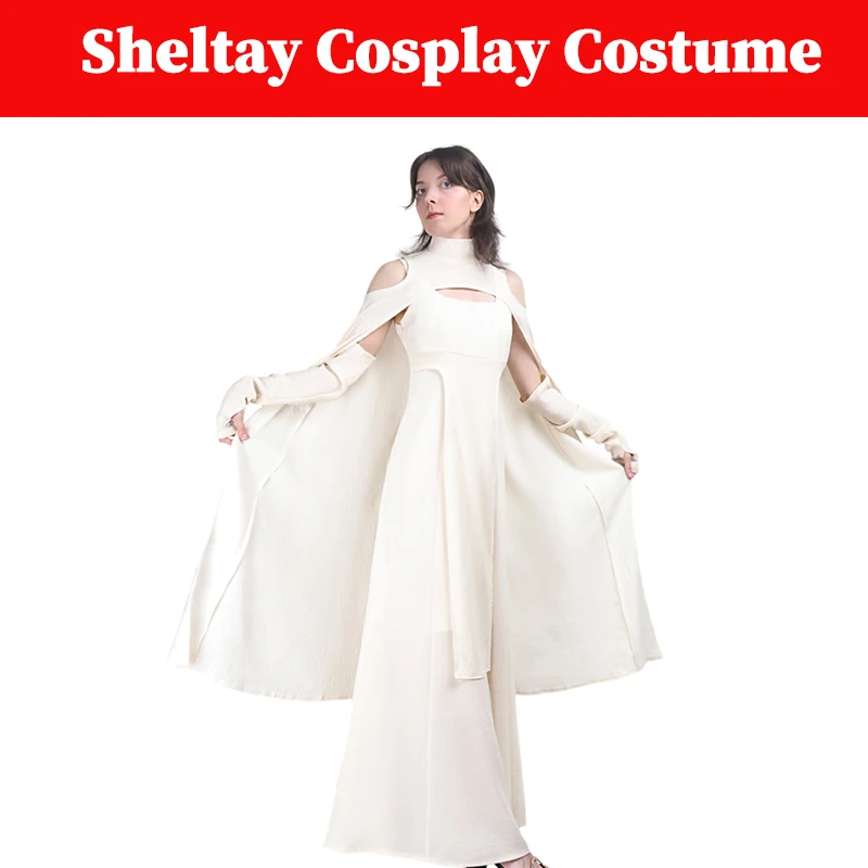 

Sheltay Cosplay Costume Movie Space Battle Disguise Roleplay Fantasia Clothing Women White Dress Skirts Outfits Halloween Suits