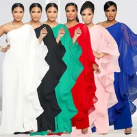 Elegant Chiffon One Shoulder Wide Leg Jumpsuit Women Club Party Birthday Outfits One Pieces Rompers Overalls Combinaison Femme - Image 5