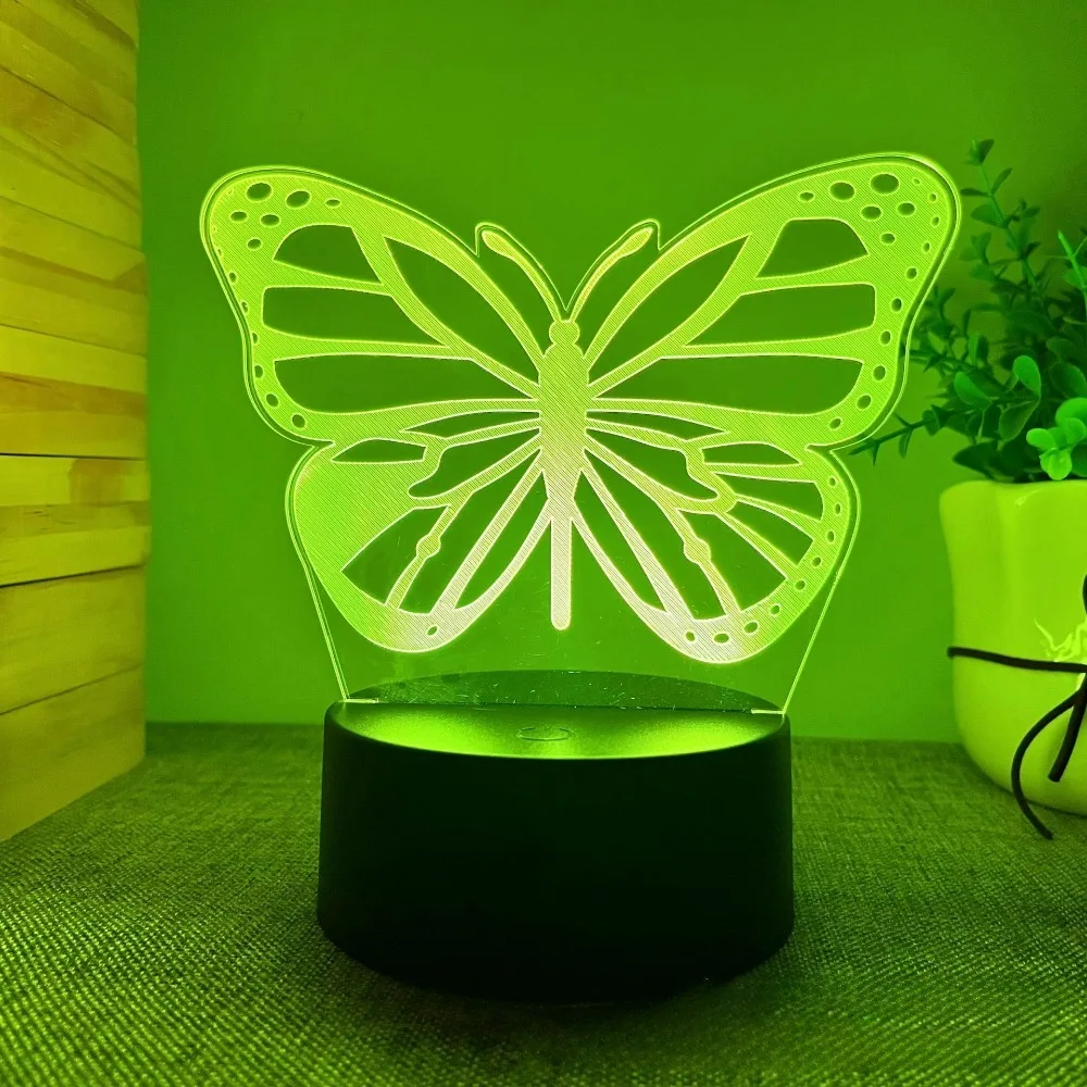 

Nighdn Butterfly Night Light Birthday Gift for Girls 3D Illusion Lamp Kids Bedroom Bedside Lamp Decoration Nightlight