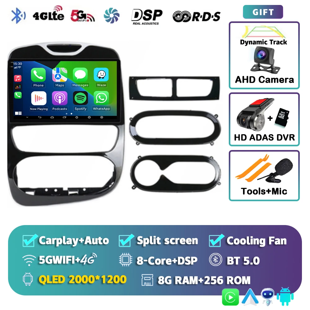 Android 15 Voor Renault Clio 4 BH98 KH98 2016-2019 2K QLED Android Autoradio Multimedia Video Player GPS AI Voice CarPlay Stereo