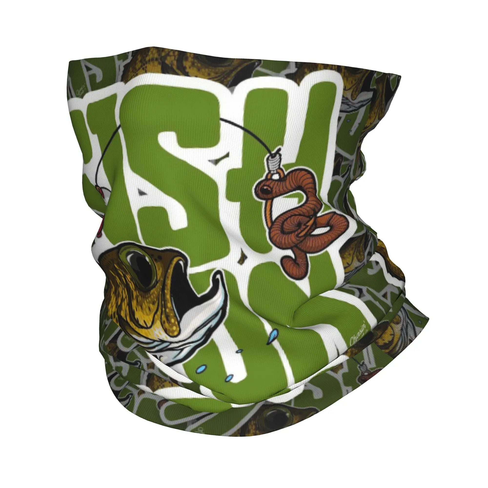 

Fishing Fish On Bandana Neck Cover Printed Mask Scarf Multi-use Headband Outdoor Sports Unisex Adult
