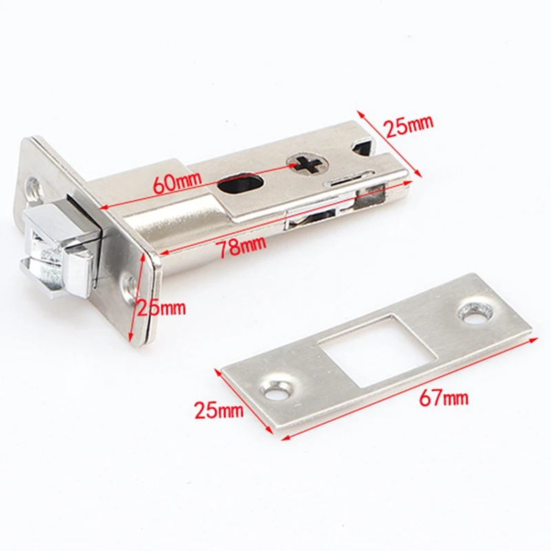 Pocket Door Lock Black Door Hardware Anti-Theft Lock Contemporary Privacy Square Door Lock Sliding Door Lock with Keys-A23R view 2