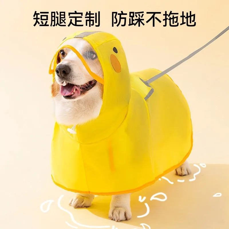 Waterproof Dog Raincoat with Belly‑cover Protector for Corgi Teddy Schnauzer Shiba Inu Medium Small Dogs Pet Rainy Day Wear