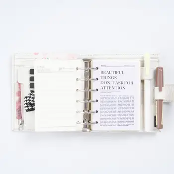 Moterm Luxe 2.0 系列袖珍型 A7 尺寸鵝卵石紋皮革筆記本,30 毫米活頁環裝,迷你日程本/記事本/記事簿 10 最佳銷售 迷你議程 - №4