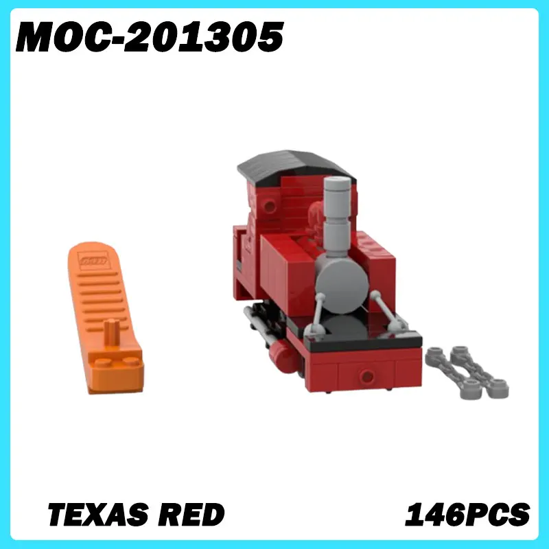 MOC-201305 Mini Train Series Texas Red Building Blocks, DIY Model, Assemble Small Particle Beginner Bricks Toys Gift 146PCS