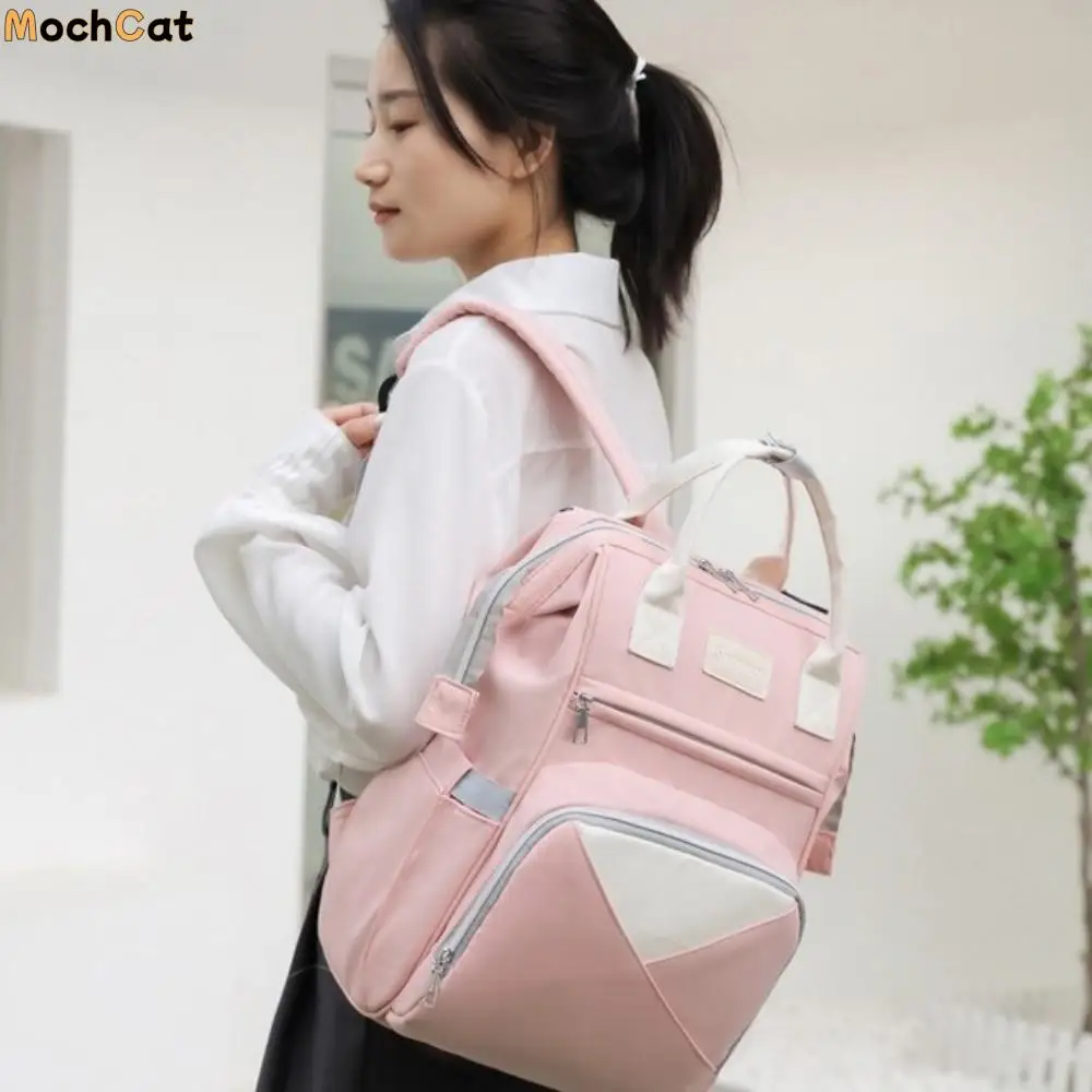 

Nylon Mommy Bag Multifunctional Waterproof Maternity Travel Bag Insulated Pockets Large Capacity Nappy Bagpack Baby Care