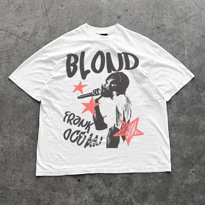 

Осенняя мужская и женская футболка из чистого хлопка с графическим принтом и коротким рукавом, уличная модная трендовая одежда