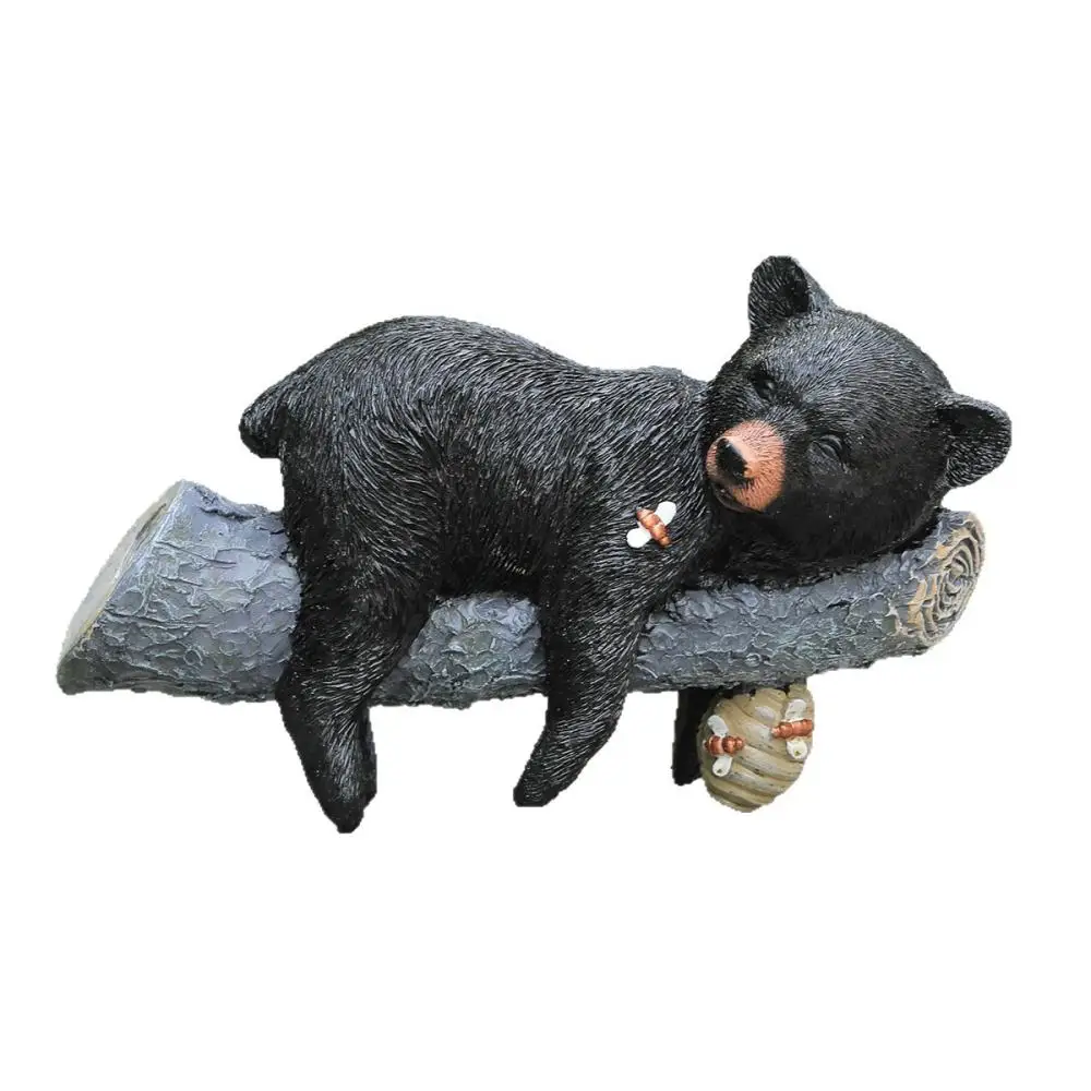 Outdoor Resin Black Bear Statue Tree Hugger Decor Garden Ornament Sculpture Yard Art Backyard Landscape Decorations