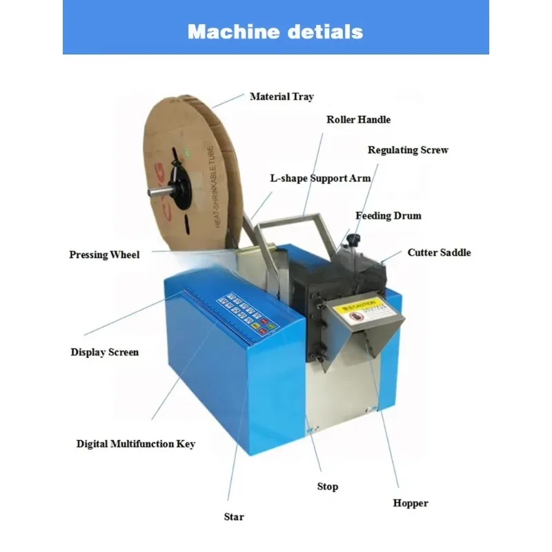 Automatic PVC Heat ink Tube Cutter Nickel Strip Sleeve Pipe Cutter for al Insulation