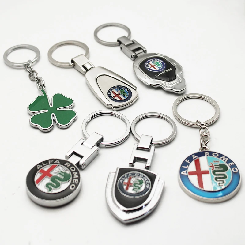 Car Keychain Key Leather Holder Festival Gift Auto Accessories Badge For Alfa Romeo Sportiva Tonale Giulietta 157 166 GT Stelvio