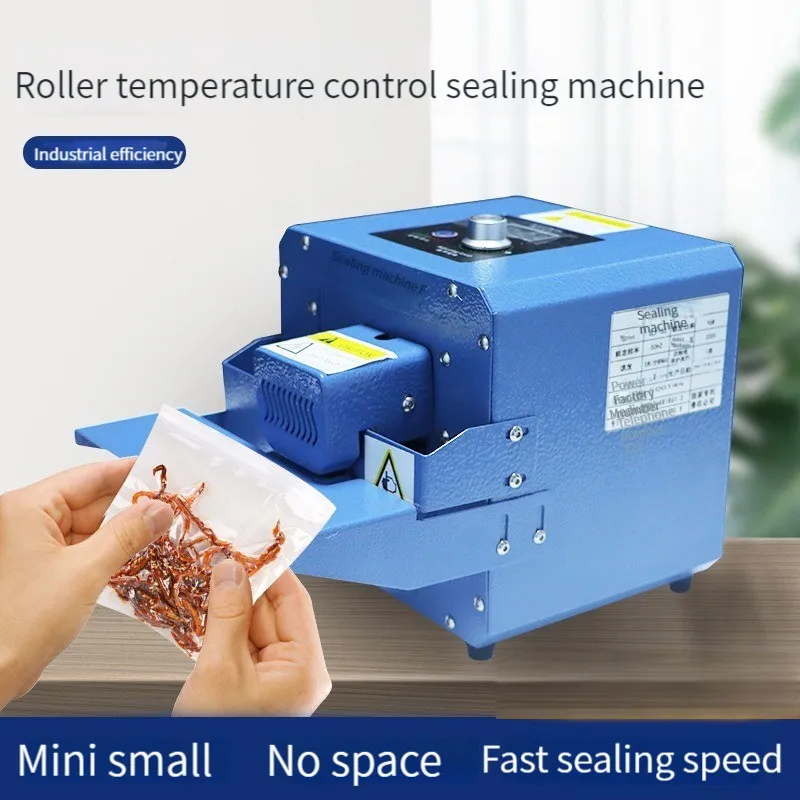 220V Portable Bag Sealer Roller Sealing Machine Aluminum Foil Composite Plastic Film PE Coated Paper Food Packaging 5m/Min