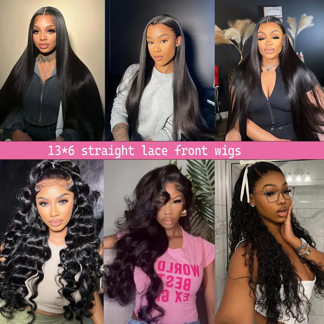 13X6 HD Straight lace Front Human Hair Wig 250Density 30 40Inch Bone Straight Human Hair Wigs 100% Real Human Hair Pre Plucked image 6