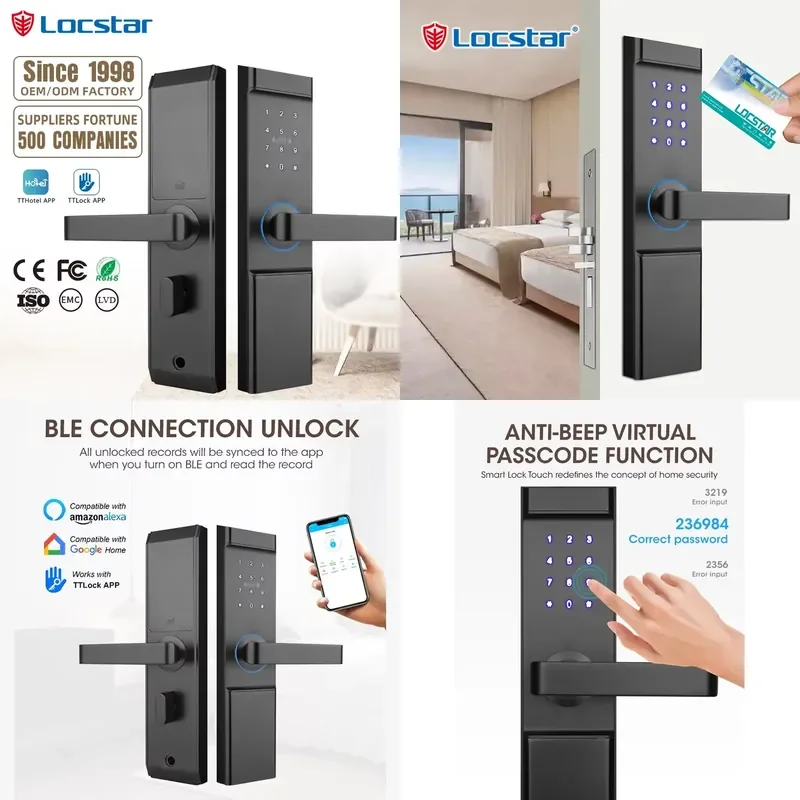 Locstar New Model Wholesale High Quality Contactless Cerradura Card Password Hotel Tthotel Smart Door